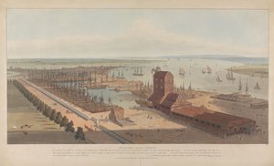 Brunswick Dock na Temži v Blackwallu od William Daniell