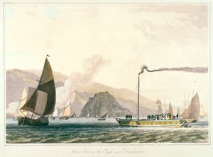 Parník na Clyde poblíž Dumbarton, c1814 od William Daniell