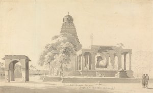Velký býk a pagoda v Tanjore od William Daniell