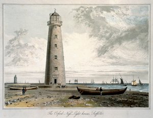 „Majáky Orford Ness, Suffolk“, 1822 od William Daniell