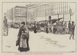 Costermongers na Farringdon Road, kterým Holborn Board of Works vyhrožuje odstraněním od William Douglas Almond