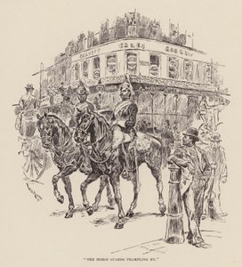"Koňská stráž přešlapuje" (rytina) od William Douglas Almond