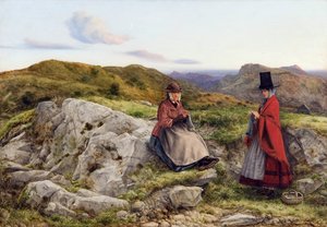 Velšská krajina se dvěma pletoucími ženami od William Dyce