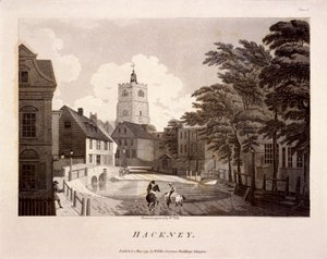 Celkový pohled na Hackney, Londýn, 1791