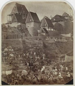 Pohled na Antsahatsiroa, Madagaskar, 1862-65.