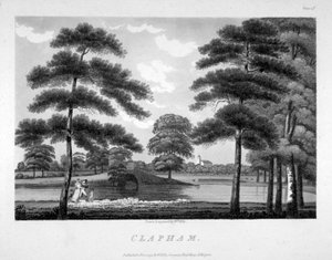 Pohled na Clapham, Londýn, 1792
