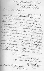 Dopis od Williama Ettyho, 17. ledna 1844 1904 od William Etty