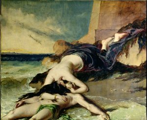 Hrdina a Leandr (olej na plátně) od William Etty