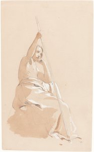 Sedící mládež s holí od William Etty