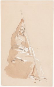 Sedící mladík s holí od William Etty