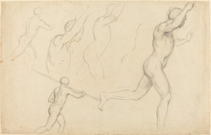Studie běhu mužů od William Etty