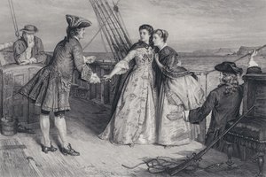 Ilustrace k Pirátovi od Sira Waltera Scotta (rytina)