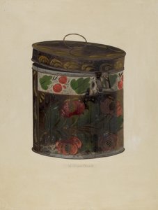 Toleware Tin Cannister, c. 1937.