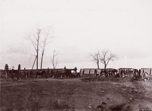 Fort Brady, Virginie, poblíž Dutch Gap, 1865.