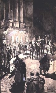 The Door of the Lyceum, Edinburgh (inkoust a čínská bílá) od William G. Burn-Murdoch