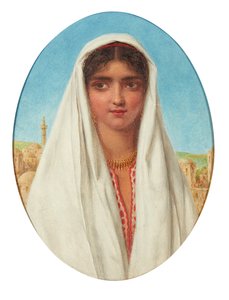 Portrét arabské dívky (olej na panelu)