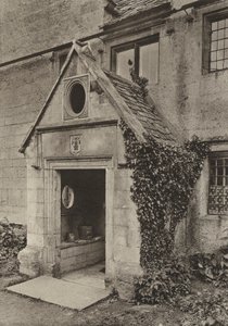 Doorway, Porch at Cap Mill, Painswick, Gloucestershire (černobílá fotografie) od William Galsworthy Davie