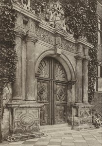 Doorway, The North Doorway, Hatfield House, Herts (č/b fotografie) od William Galsworthy Davie