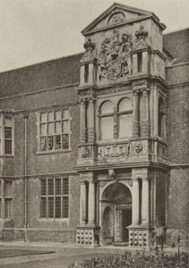 Doorway, The North Wing, Cobham Hall, Kent (č/b foto)