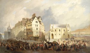 Pohled na Lawn Market, Edinburgh