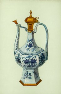 Ewer, období Wan Li, čínština, s horou Augsburg (barevné lito) od William Gibb
