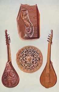 Hudební nástroje: Cetera (barevná litografie)