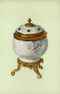 Váza, porcelán Fuchien, s Ludvíkem XIV., stříbrně zlacená hora (barva lito)