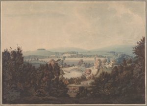 Krajina s řekou a mostem