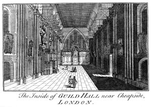 The Inside of Guild Hall poblíž Cheapside, Londýn, c18. století 1886.