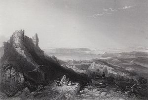 Tiberiadské jezero (rytina) od William H. Bartlett