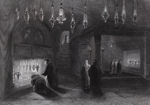 Svatyně Narození Páně, Betlém (rytina) od William H. Bartlett