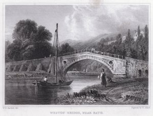 Weston Bridge, poblíž Bath (rytina) od William H. Bartlett
