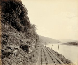 Cathedral Rocks, řeka Susquehanna u Meshoppenu, pro železnici Lehigh Valley Railroad od William H. Rau