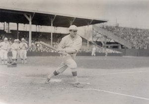 Mike Donlin, outfielder Pittsburgh Pirates, cvičný švih od William H. Trefts Jr.