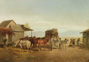 California Stagecoach Halt, 1875 od William Hahn
