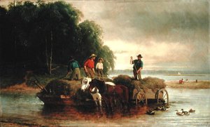 Gathering Sedge, Shrewsbury River, New Jersey od William Hahn