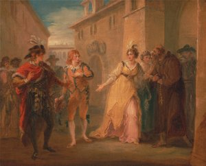 Odhalení Oliviiných zásnub, z "Dvanácté noci", V. dějství, i. scéna od William Hamilton
