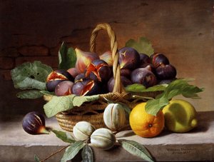 Zátiší s fíky a vlašskými ořechy od William Hammer