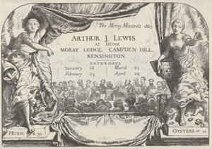 Pozvánka Moray Minstrels Arthura Jamese Lewise, 1865. od William Harcourt Hooper