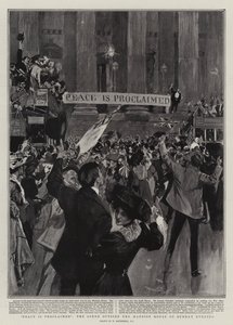 Mír je vyhlášen, scéna před Mansion House v neděli večer
