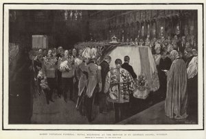 Pohřeb královny Viktorie, Royal Mourners při bohoslužbě v kapli svatého Jiří, Windsor od William Hatherell