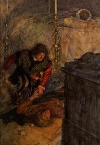 Romeo a Julie, dějství V, scéna 4 (akvarel na papíře) od William Hatherell