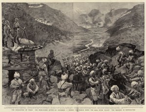 Evakuace Tirahu, akce zadních stráží 13. prosince během pochodu po údolí řeky Bara, zavazadel v obtížích od William Hatherell
