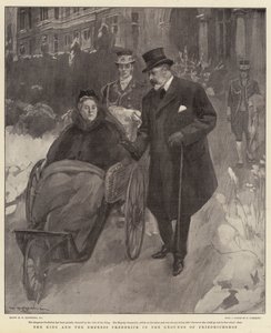Král a císařovna Fridrich v areálu Friedrichshofu od William Hatherell