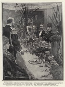 Královská večeře na palubě královské jachty Victoria and Albert od William Hatherell