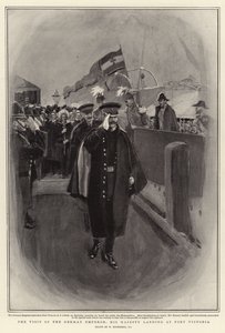 Návštěva německého císaře, Jeho Veličenstva přistávající v Port Victoria od William Hatherell