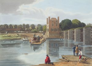 Datchet Ferry, poblíž Windsoru, vyrytý Robertem Havellem mladším (1793-1878) publikoval 1818 (akvatinta) od William Havell