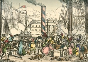 Nástup na palubu Margate Steam Packet v London Bridges Wharf, 1838 od William Heath