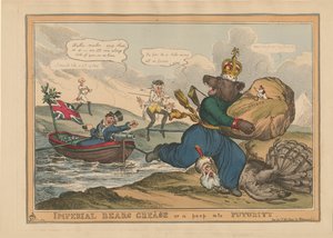Imperial Bears Grease Řecko aneb nahlédnutí do budoucnosti. Karikatura o rusko-turecké válce, 1828.