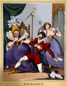 Nutnost, cca 1818 (ručně kolorovaná rytina) od William Heath